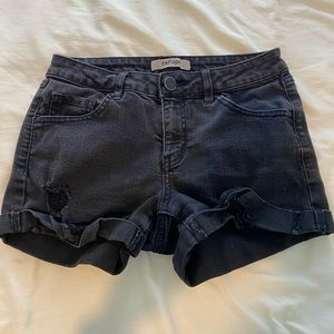 Black jean shorts